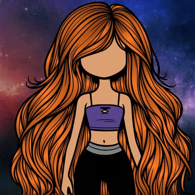 girl with really long hair in a crop top and leggings