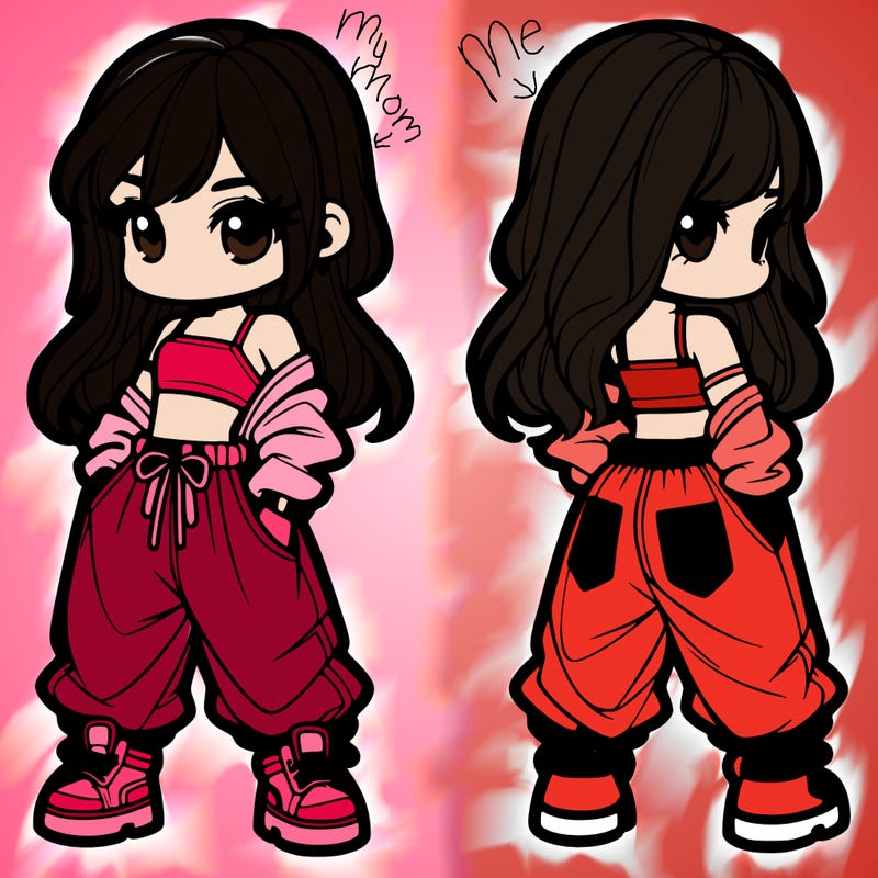 girl in crop top and baggy pants