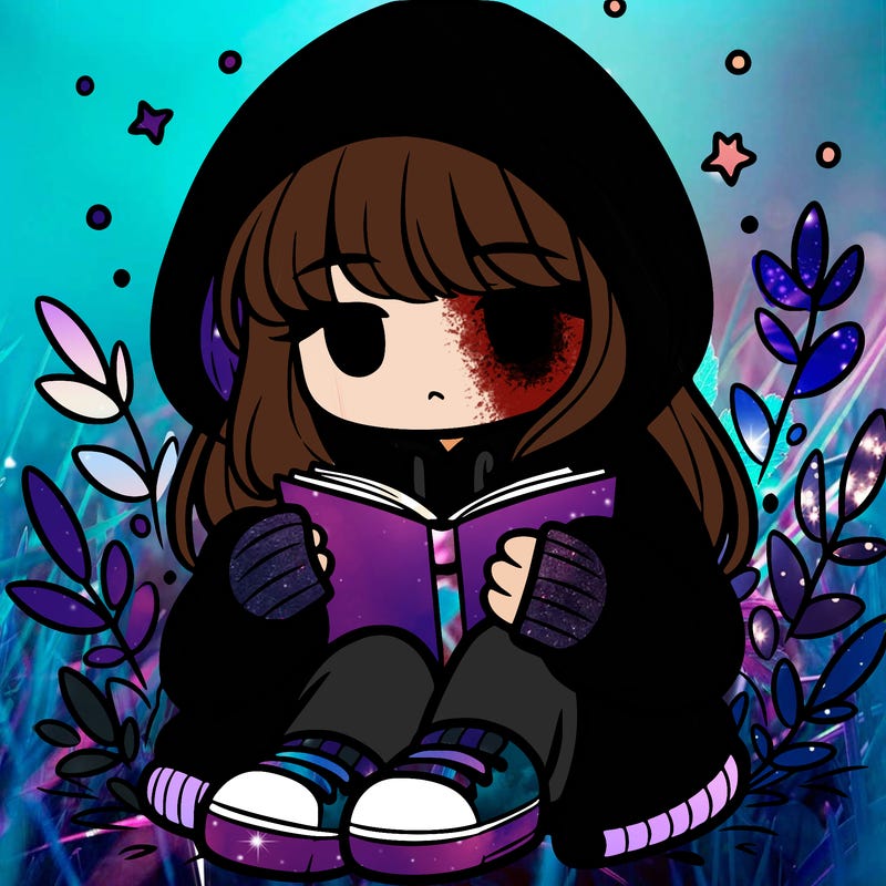 girl in oversized hoodie reading a book