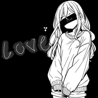 manga teen girl  in a sweater and baggy pants