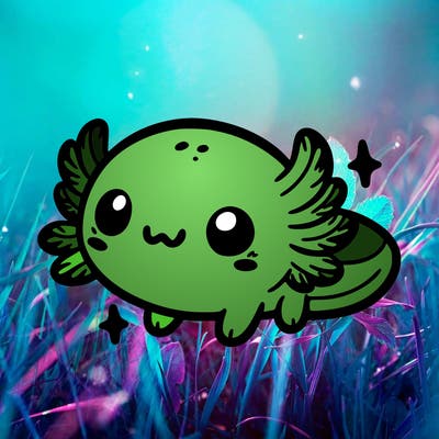 cute easy baby axolotl