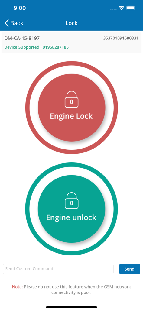 Easytrax GPS Tracking - Schnittstelle mit Fernverriegelungs- und Entriegelungsknöpfen für die Fahrzeugsicherheit