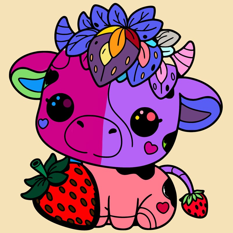 cute strawberry cow