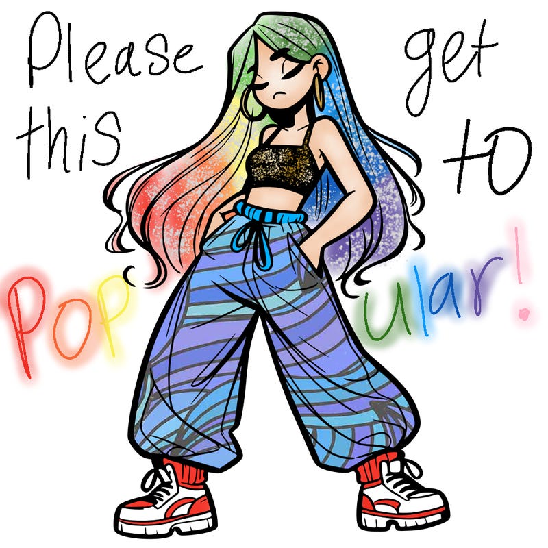 girl in baggy pants crop top and long hair