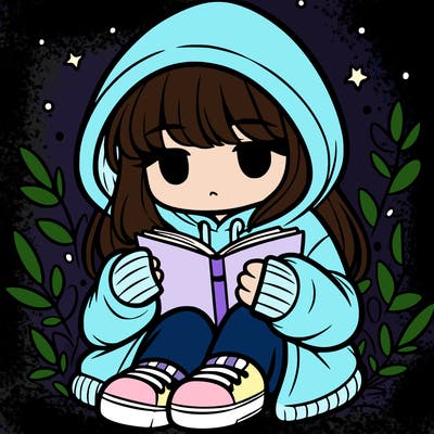 girl in oversized hoodie reading a book