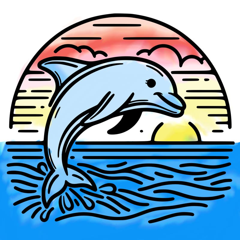 dolphin in a sunset