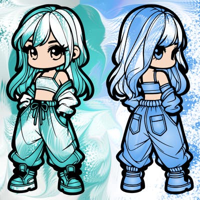 girl in crop top and baggy pants