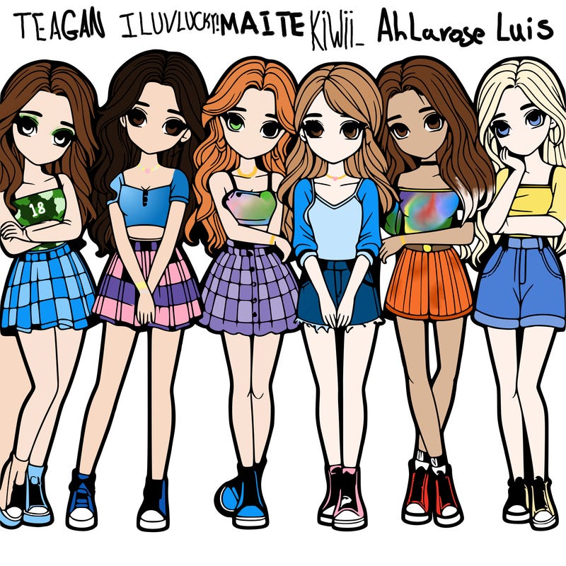 a group of girls realistic