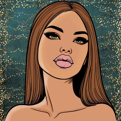 realistic woman with full lips