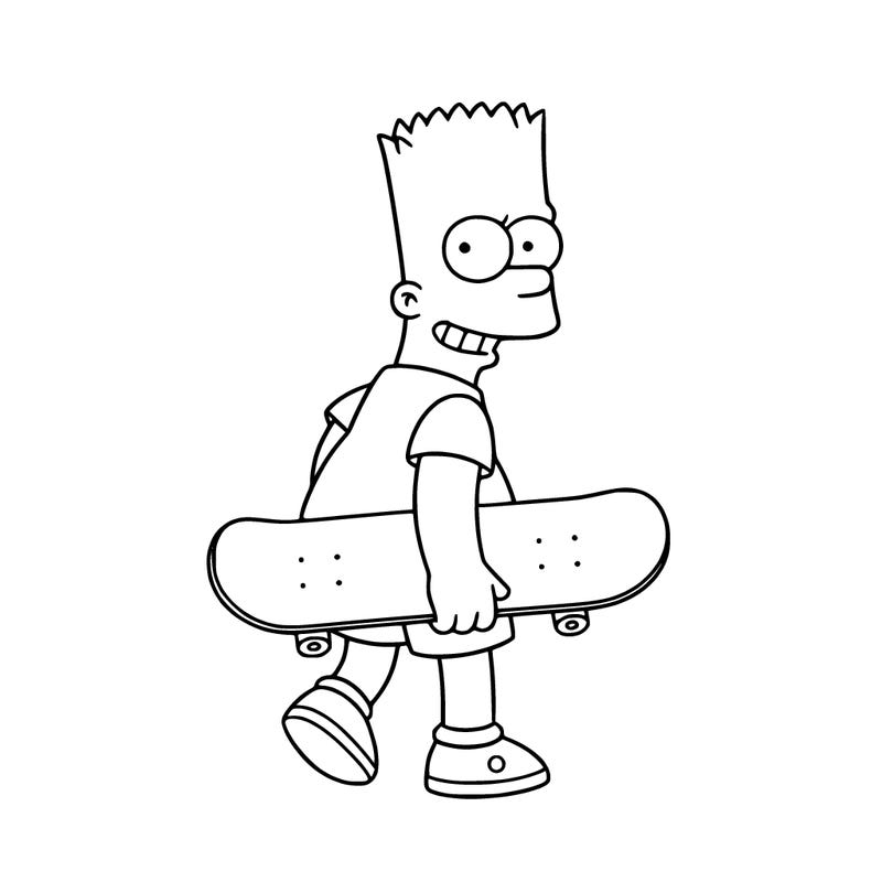 bart sipmpson met een skateboard