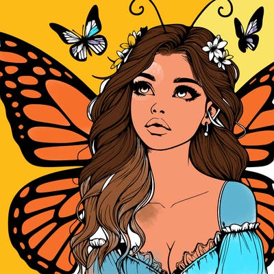 butterfly fairy realistic girl