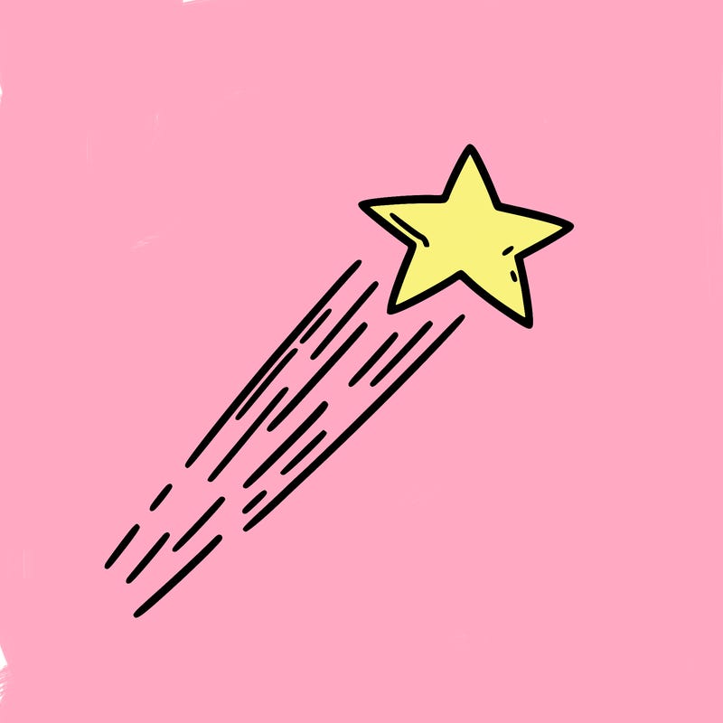 a shooting star in the sky