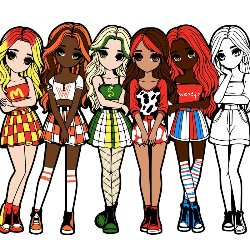 a group of girls realistic