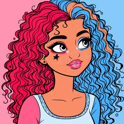 realistic girl with curly hair