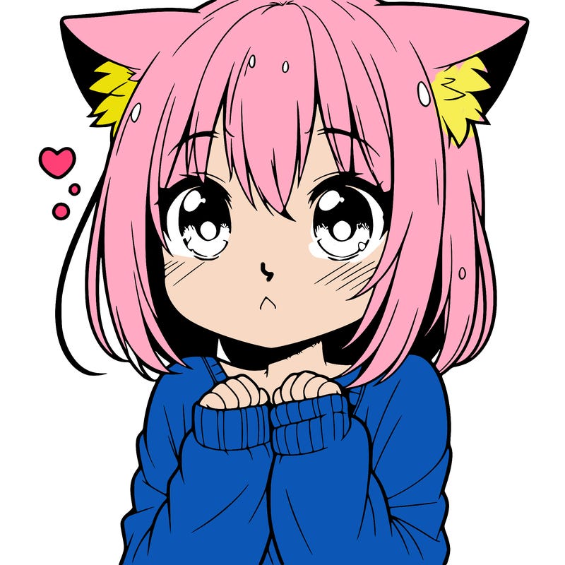 shy anime catgirl