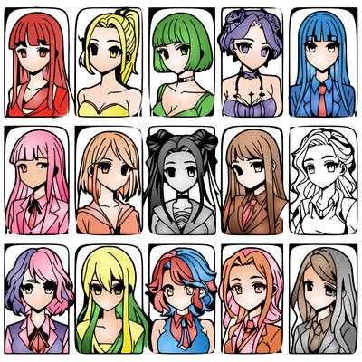 girls that look diffrent anime