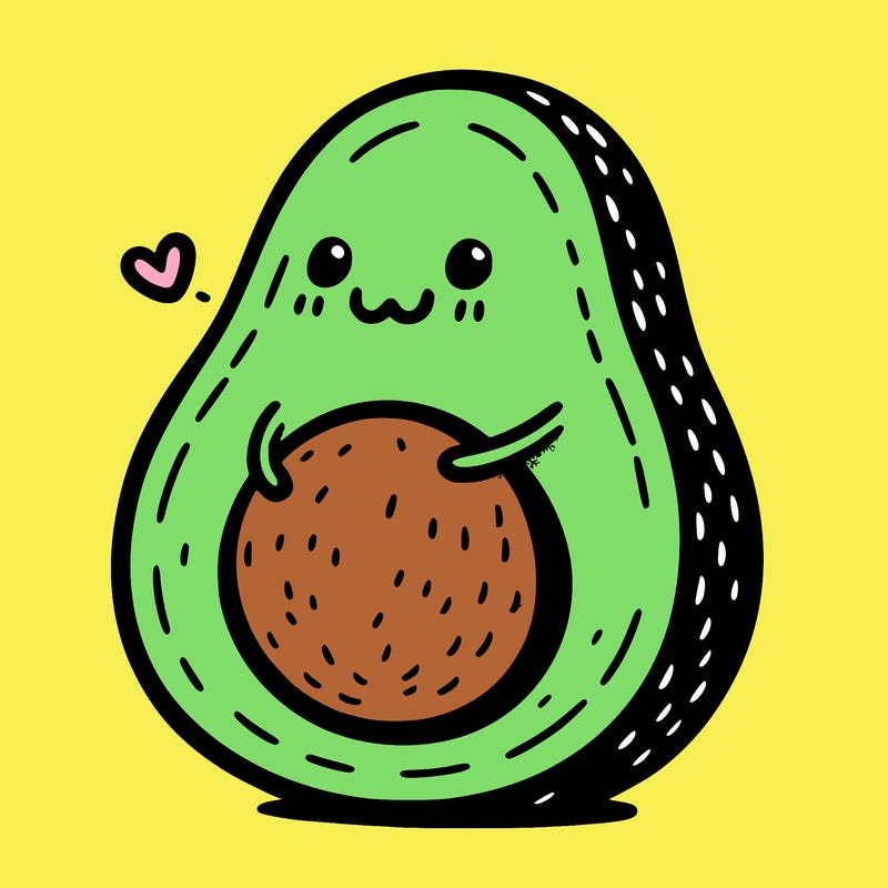 an avocado hugging an avocado