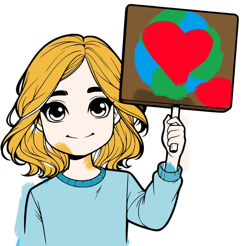 realistic girl holding up a sign