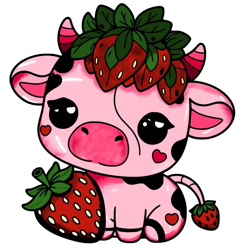 cute strawberry cow