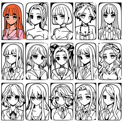 girls that look diffrent anime