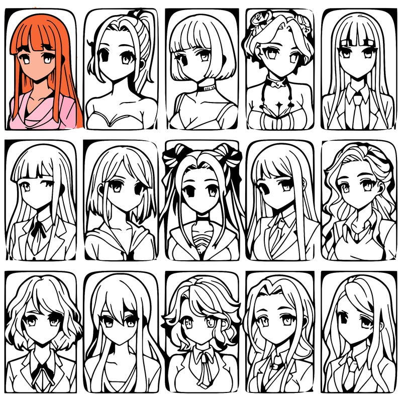 girls that look diffrent anime