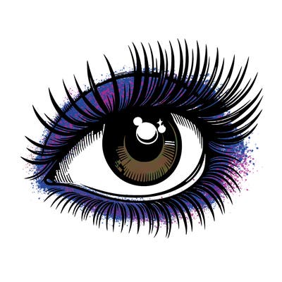 realistic eye long eylashes