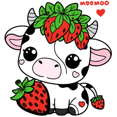 cute strawberry cow