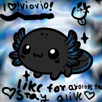 cute easy baby axolotl