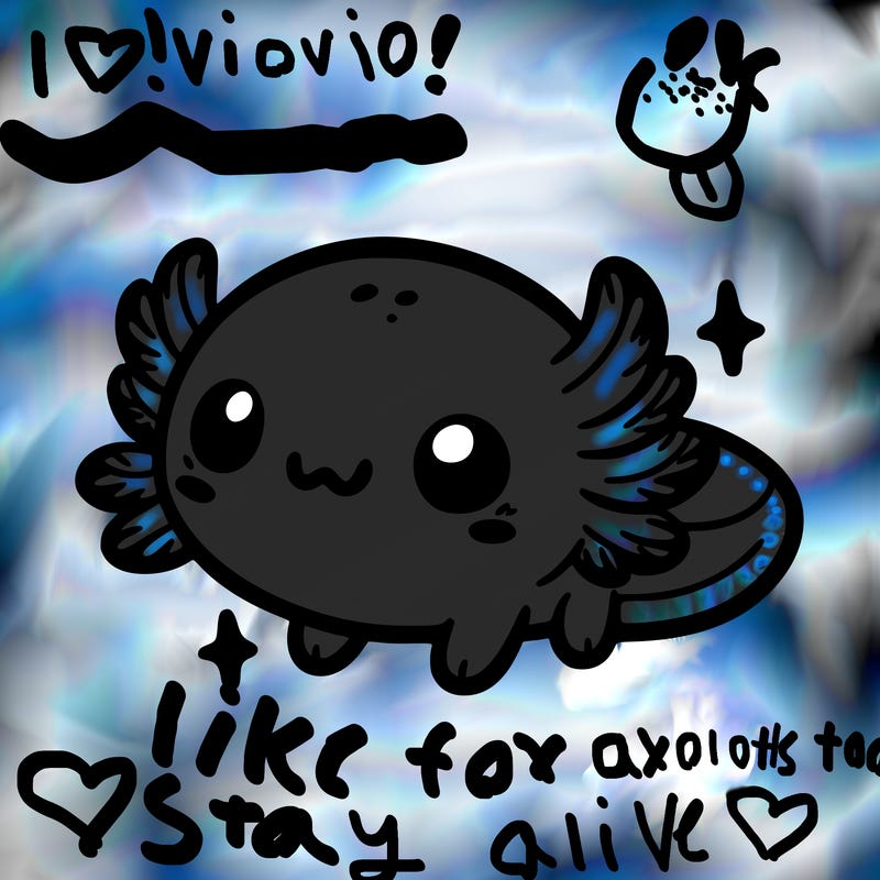 cute easy baby axolotl