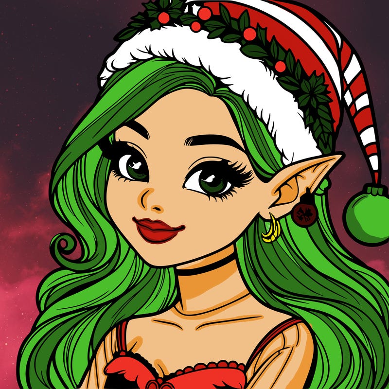 christmas girl elf realistic