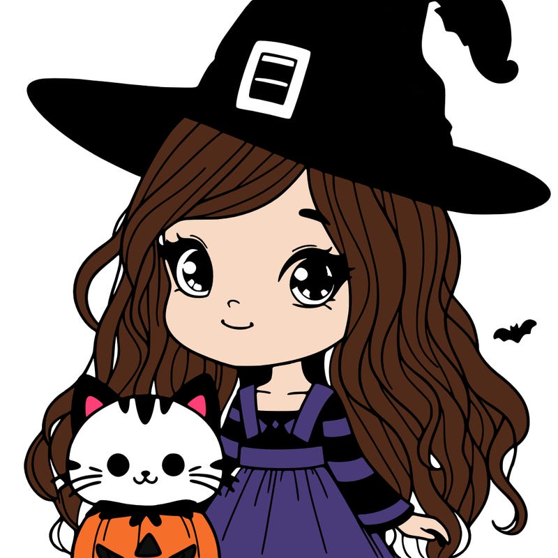 halloween girl with a kitty
