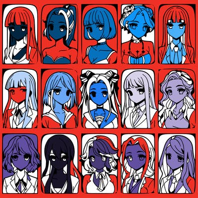 girls that look diffrent anime