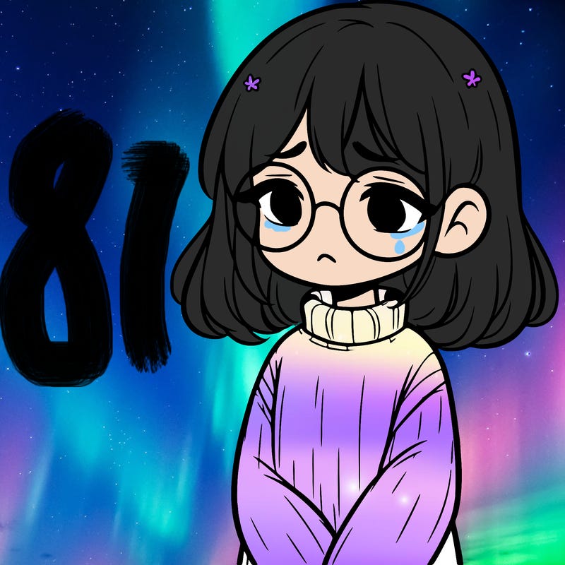 sad girl with glasses in a sweater