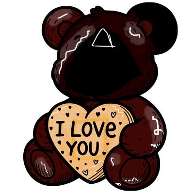 teddy bear holding an i love you heart