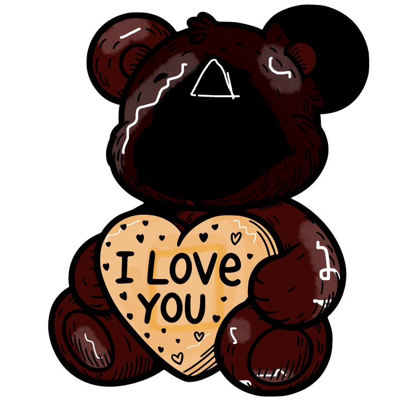 teddy bear holding an i love you heart