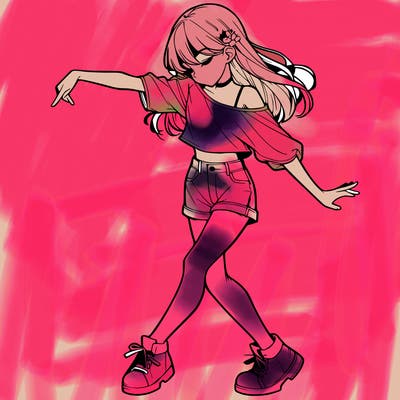 realistic girl danceing
