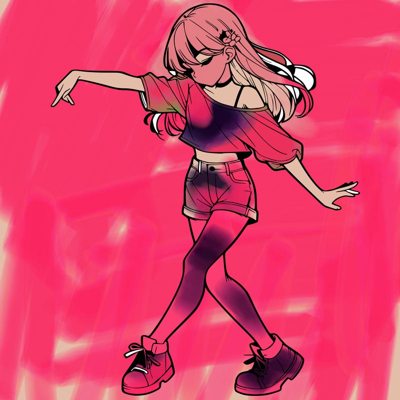 realistic girl danceing