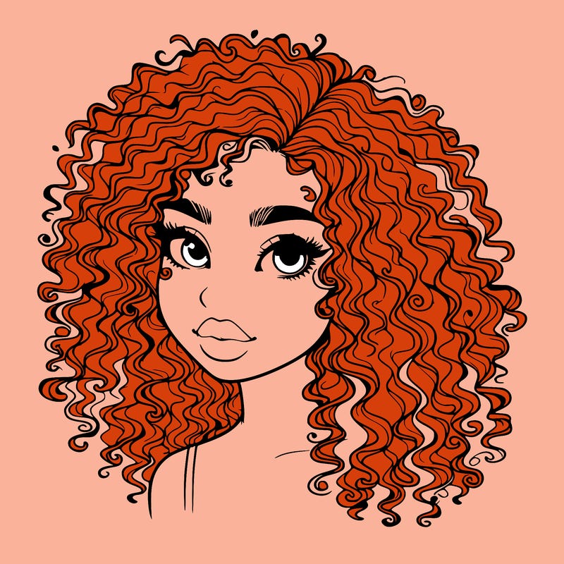girl with curly hair realistic