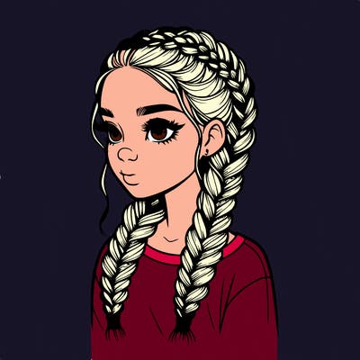 realistic girl with braids