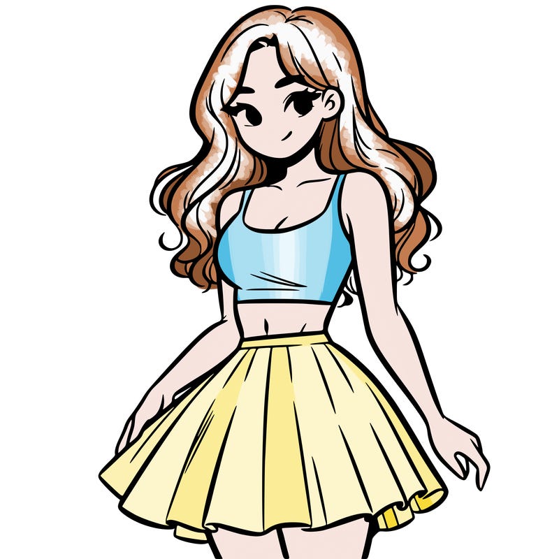 woman in a skirt and crop top