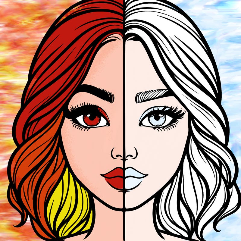 realistic girl split half