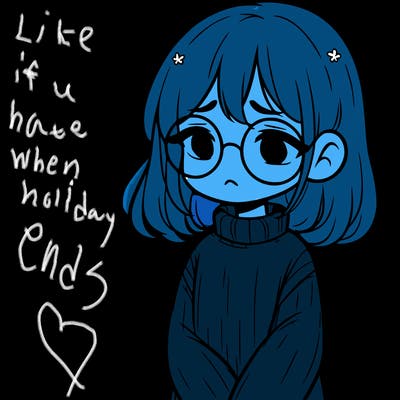 sad girl with glasses in a sweater