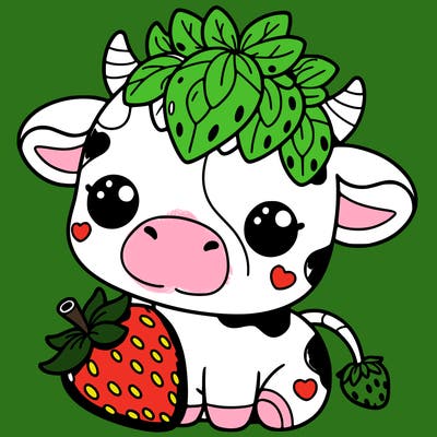 cute strawberry cow