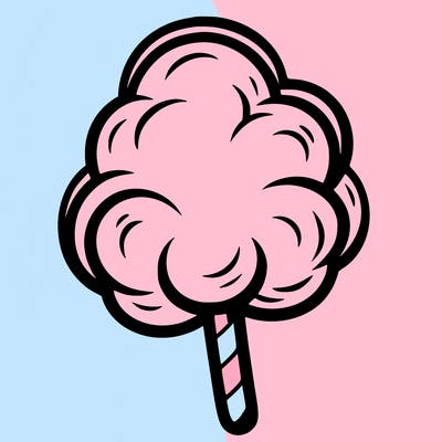 a single cotton candy