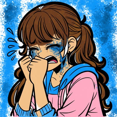 teenage girl crying