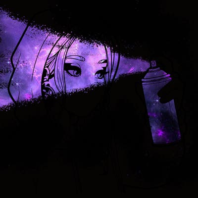 a realistic girl, spray painting