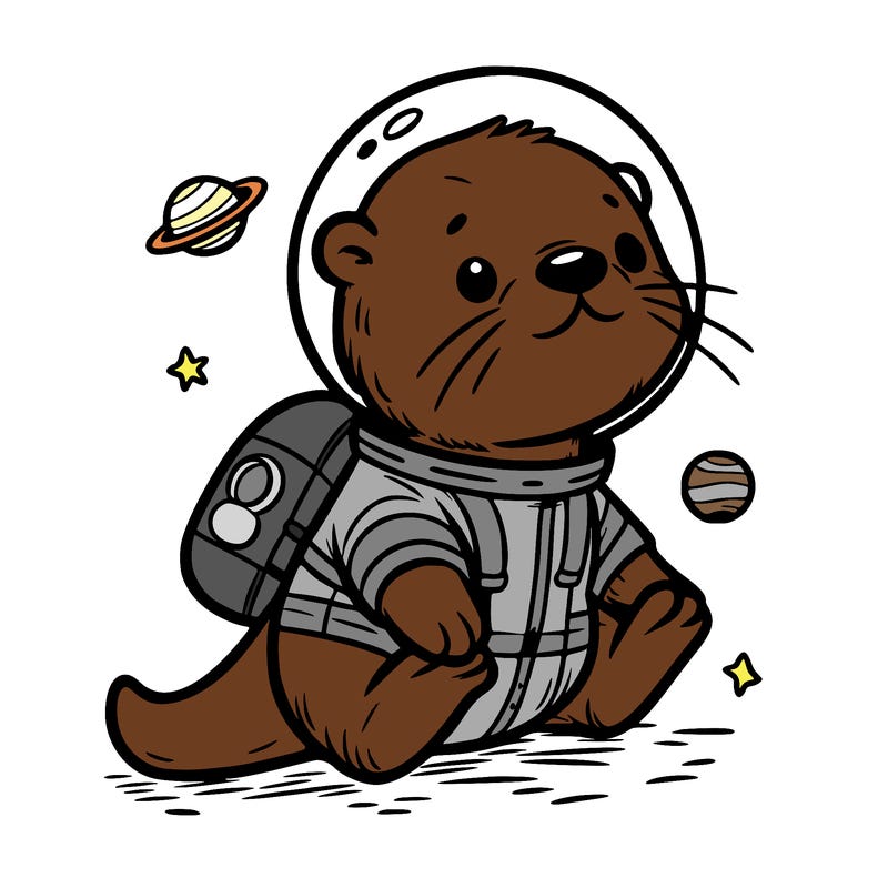 otter in a space suit