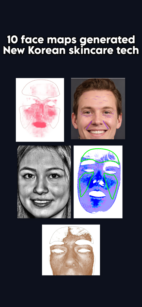 Professional face maps and skin analysis using Korean skincare technology
