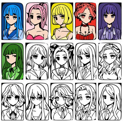 girls that look diffrent anime