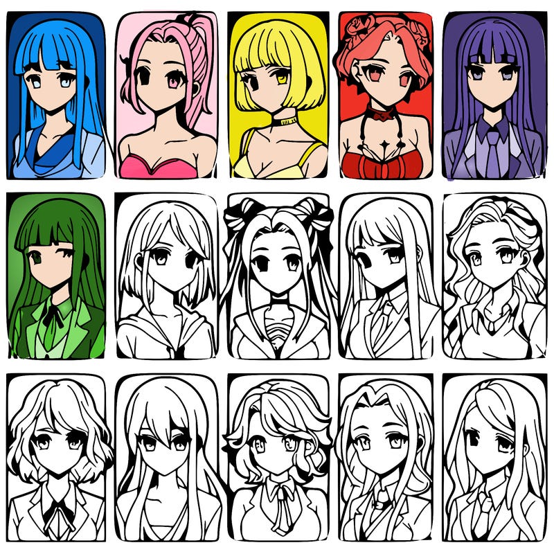 girls that look diffrent anime